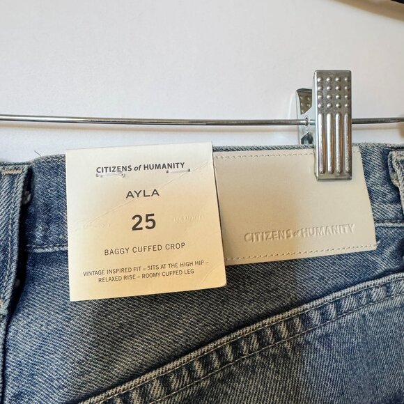 NWT Citizens of Humanity Ayla Baggy Cuffed Crop Wide Leg Jeans Brielle 25 - Picture 4 of 14